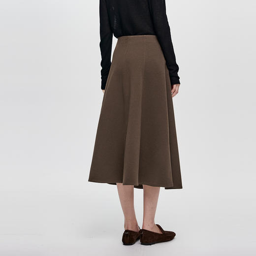 棉仓366617005-立体拼裁哑光针织A字半身裙女25秋新品促垂坠感微弹显瘦半裙 商品图2