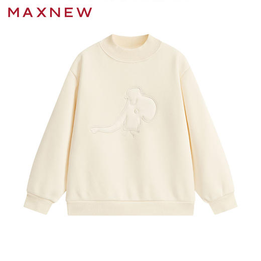 【门店同款】马恩MAXNEW童装秋冬女童加厚冬季卫衣圆领保暖绣花宽 商品图0