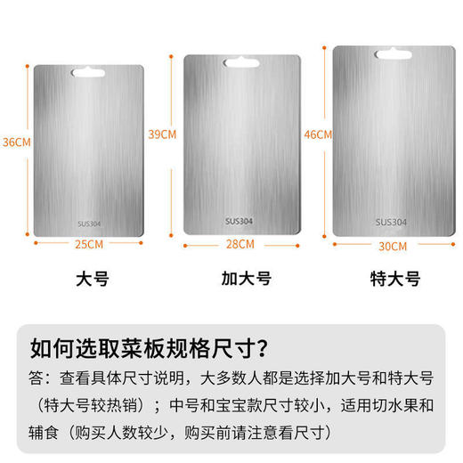 菜板抗菌防霉家用不锈钢水果砧板厨房案板切菜粘板擀占板不绣钢 商品图3