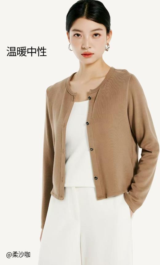 LS竹纤维女士甄品螺纹休闲针织开衫3030 商品图4