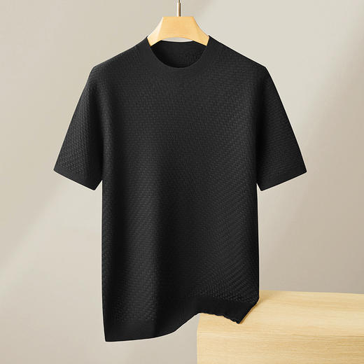 【绵羊毛】【DDT】大依优型大码男装男士圆领短袖毛衣加肥加大码宽松毛线衫内搭针织衫 商品图9