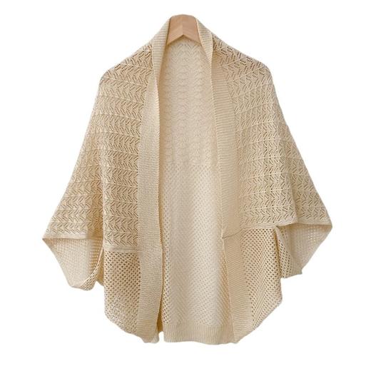 雀说 针织披肩女镂空流苏披风外搭 商品图10