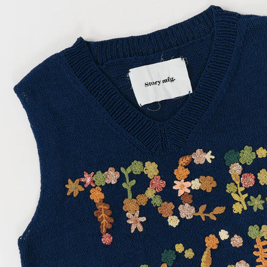 Story mfg PARTY KNIT VEST 男女款手工编织刺绣天然染色纯棉马甲 商品图3