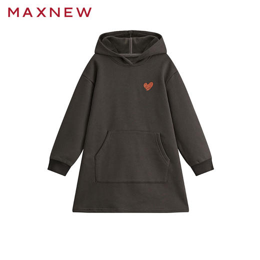 【门店同款】马恩MAXNEW童装秋冬女童长袖连衣裙宽松连帽长裙休闲 商品图1