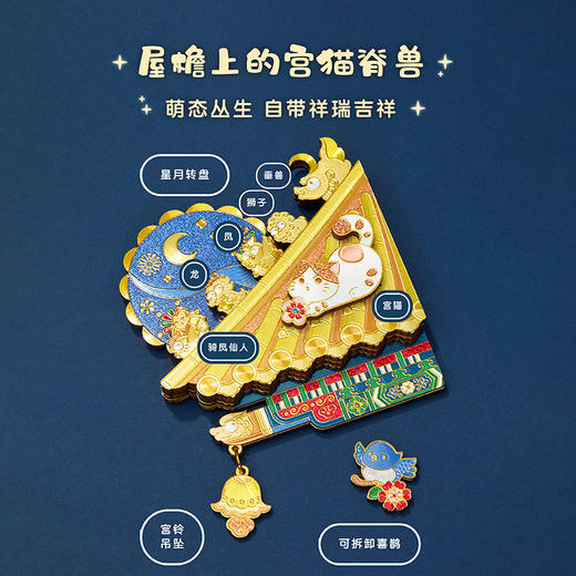 【故宫冰箱贴】宫猫脊兽冰箱贴可动博物馆文创北京纪念品小礼物伴手礼 商品图1