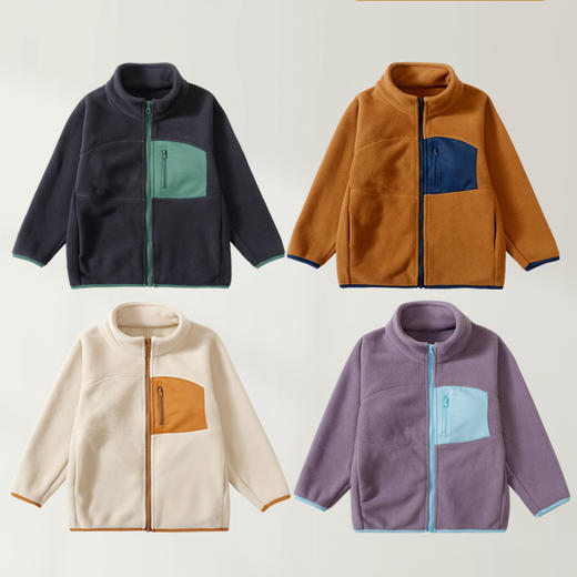 D1721摇粒绒撞色拼接外套 商品图0