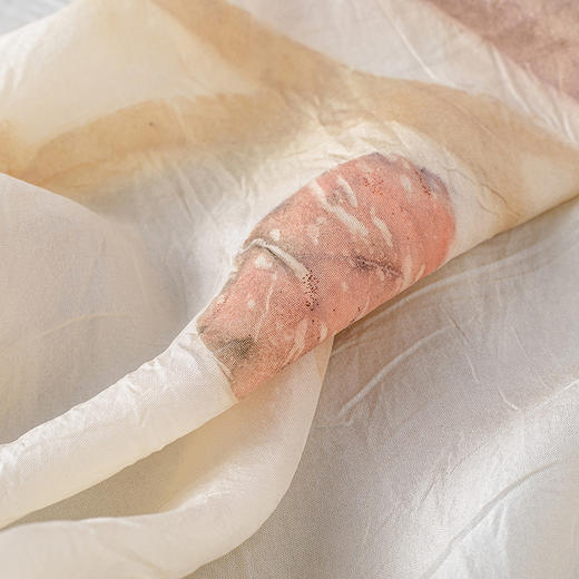 【林栖设计小店】【植物染】（现货）真丝丝巾草木染拓印2025秋季新款桑蚕丝方巾女2953047 商品图5