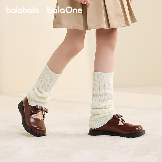 巴拉巴拉balaOne儿童袜子秋冬女童袜套中大童含羊毛堆堆袜套绞花 商品图0