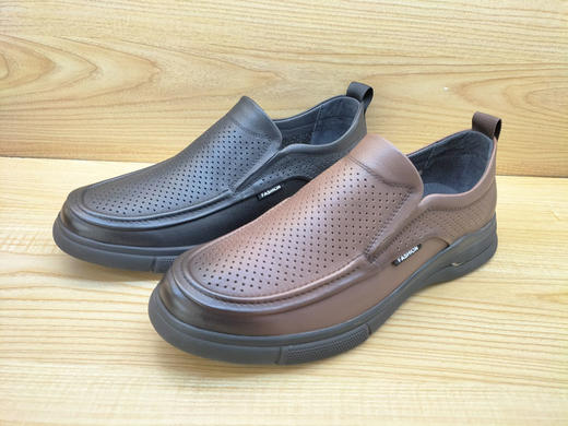 豪行2023夏季新款13283317真皮商务休闲男鞋凉鞋透气皮鞋 商品图5