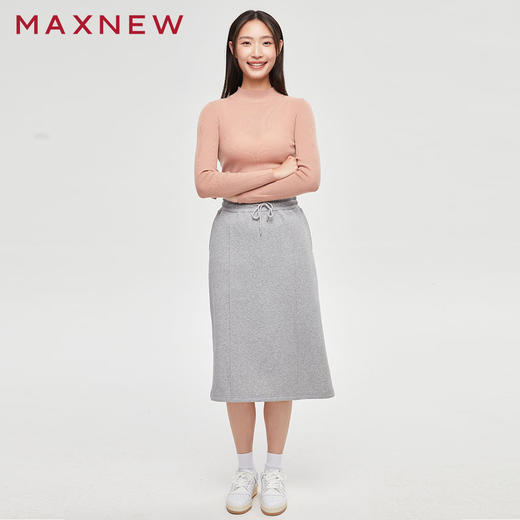 【门店同款】马恩MAXNEW女装半裙秋冬中长裙显瘦a字长款绑带休闲 商品图4