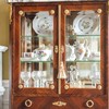 独角鹿西洋古董法国出品路易十六风格大理石顶嵌古典卷叶主题铜鎏金精雕装饰檀木拼花纹玻璃展柜 商品缩略图1