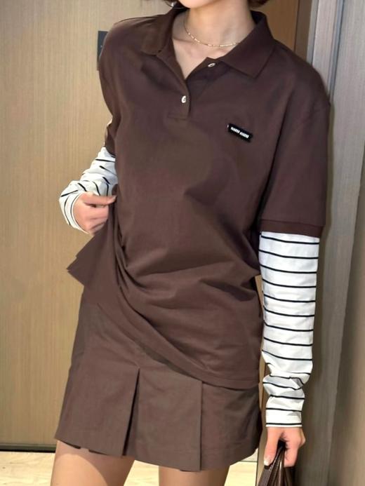 女款拼接长袖POLO衫017 商品图2