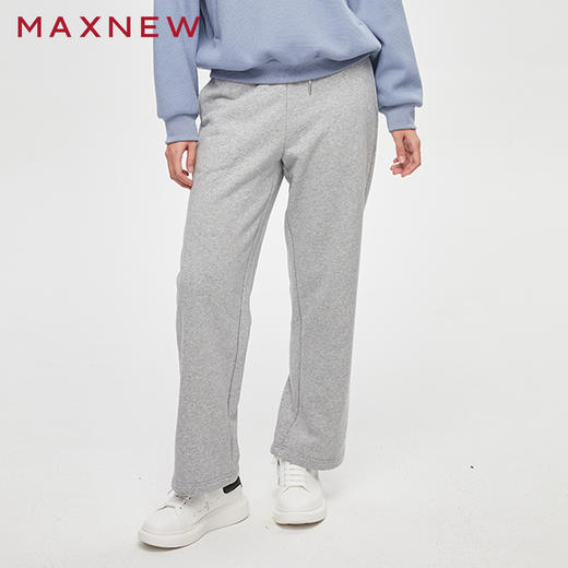 【门店同款】马恩MAXNEW女装针织长裤秋冬休闲百搭直筒裤子宽松显 商品图0