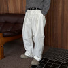 徐太浪410g百搭白色裤子男士2025新款透气纯棉直筒褶皱休闲裤长裤 商品缩略图0