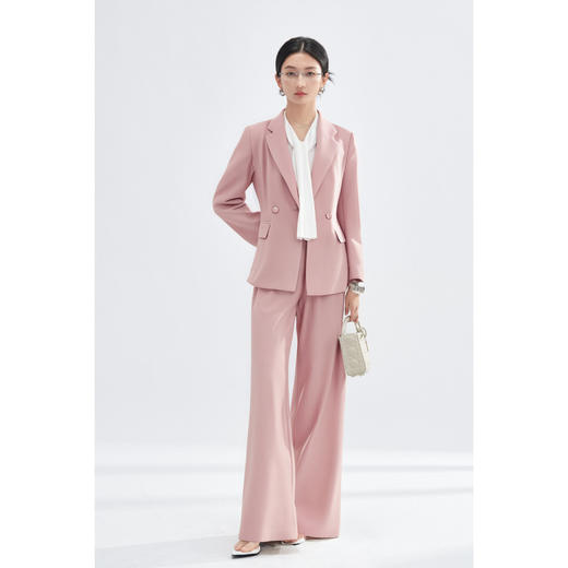 米思阳2026春季职业通勤风OL时尚套装修身西装外套阔腿西装裤两件套女4370 商品图1