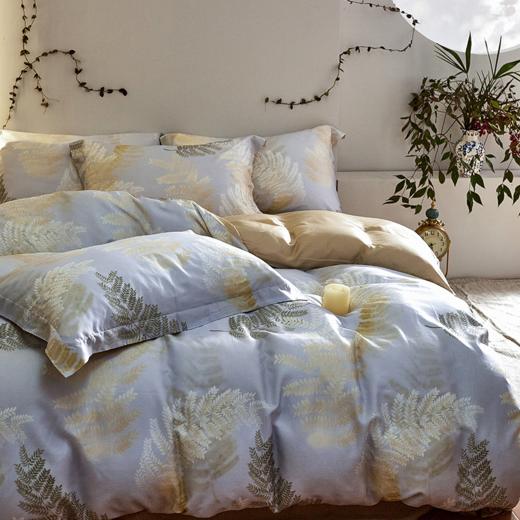 高支棉莱赛尔天丝贡缎纯色印花系列高端礼盒四件套G110500001 商品图2