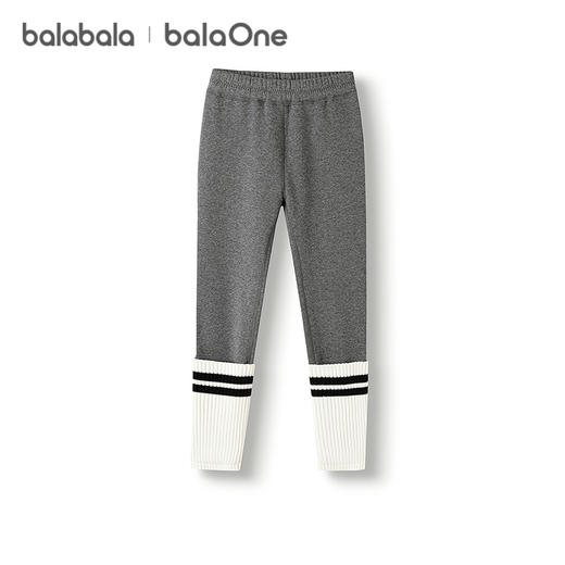 巴拉巴拉balaOne童装儿童加绒打底裤女2025秋冬新款脚口拼接袜套 商品图4