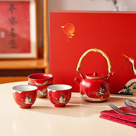 摩登主妇瑞鹤功夫茶具套装教师节礼物生日送长辈伴手礼泡茶壶茶杯
