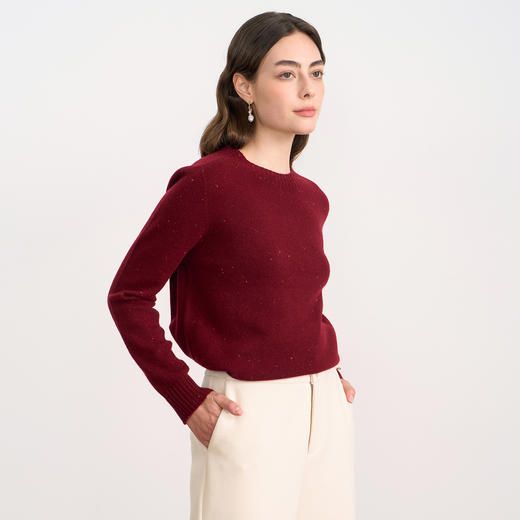 【羊毛针织衫】EITIE爱特爱时尚圆领宽松显瘦百搭2025秋季新款针织衫D2501903 商品图11