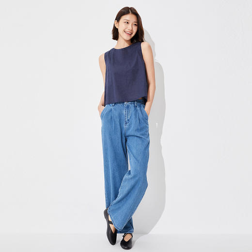 【门店同款】马恩MAXNEW2025夏季新款女薄款宽松阔腿天丝牛仔裤 商品图2