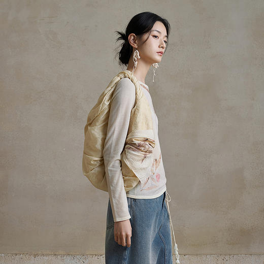 【林栖设计小店】【植物染】（现货）真丝丝巾草木染拓印2025秋季新款桑蚕丝方巾女2953047 商品图2