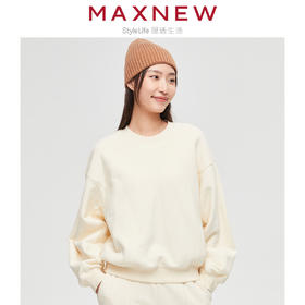 【门店同款】马恩MAXNEW女装圆领纯色卫衣秋冬时尚百搭宽松潮流卫