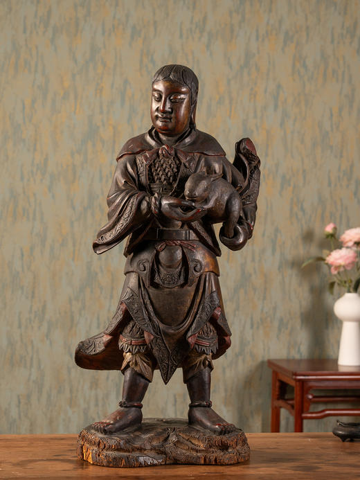 清	木胎彩绘吴刚造像 商品图0