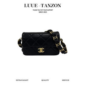 香奈儿 24K 秋冬系列 双C粗链口盖包 中号♥黑色(LZ)