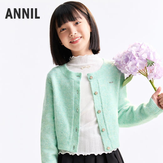 女童针织开衫秋季新款安奈儿童装EG534514 商品图0