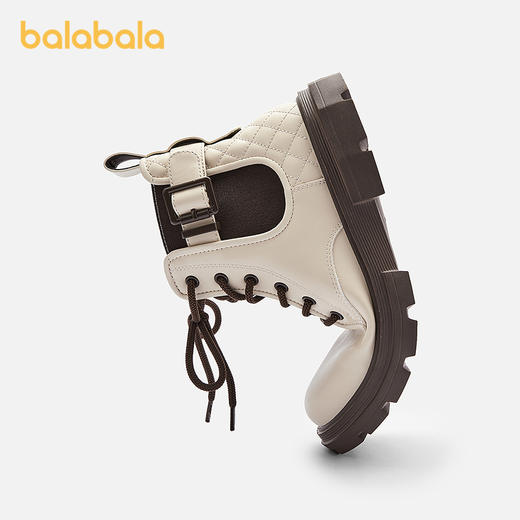 巴拉巴拉童鞋儿童靴子马丁靴女童秋冬防滑短靴复古英伦风鞋子潮流 商品图2