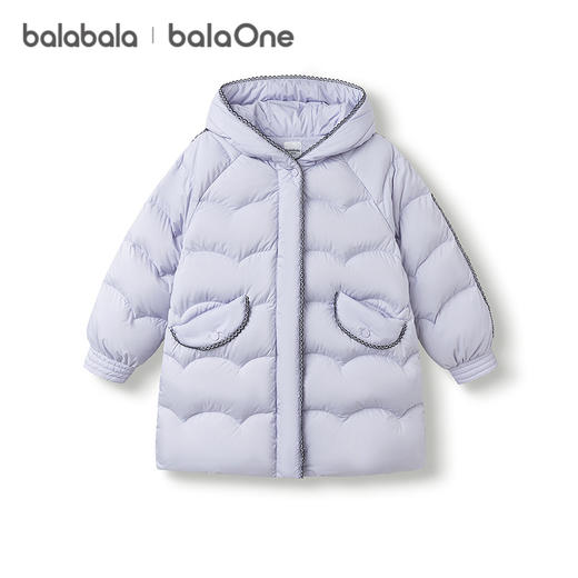 巴拉巴拉balaOne儿童羽绒服女童防风保暖冬连帽小香风上衣2025新 商品图4
