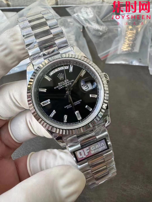 QF配重版 重量180克+ 劳力士星期日历型系列 日志40mm 白金黑冰糖DD 商品图3