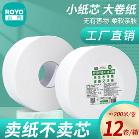 若禺大卷纸大盘纸原生木浆卫生纸两层平纹韧性珍宝纸1*12卷RZ004