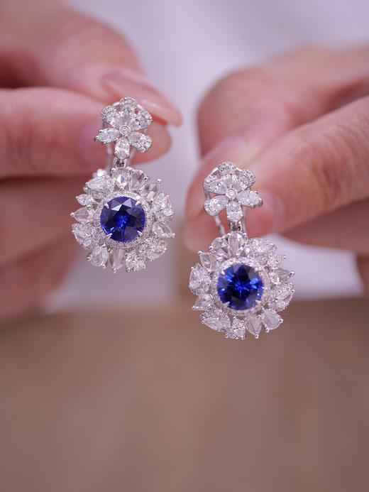 2.33ct刻面蓝宝石耳坠 商品图1