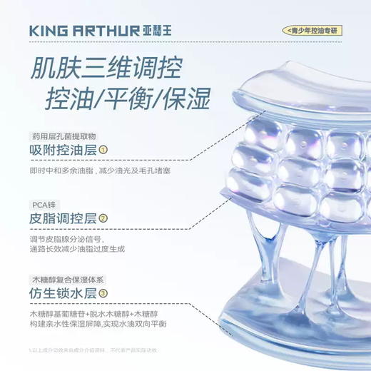 亚瑟王控油平衡细肤乳温和控油青少年专研男女生护理面部乳 商品图1