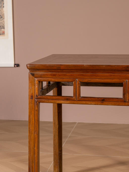 清	黄花梨劈料直枨矮栳文房桌 商品图3