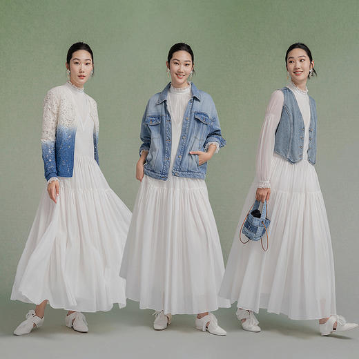 【林栖设计小店】（现货）婴儿棉连衣裙拼桑蚕丝绣花串珠2025秋季新款花仙子长裙女1953038 商品图2