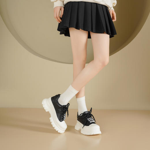 Westory2025年秋季厚底系带运动鞋板鞋休闲深口单鞋S25CM76471 商品图7