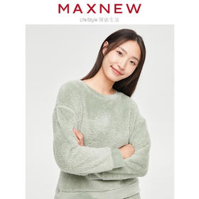 【门店同款】马恩MAXNEW女装珊瑚绒家居上衣睡衣长袖休闲秋季保暖