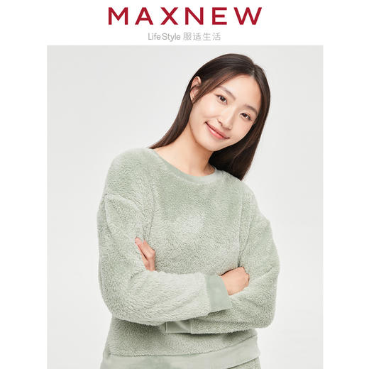 【门店同款】马恩MAXNEW女装珊瑚绒家居上衣睡衣长袖休闲秋季保暖 商品图0