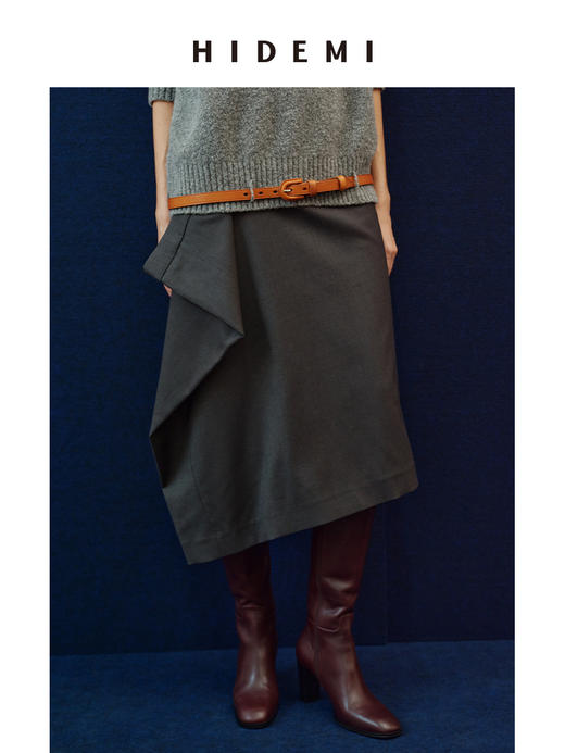 HIDEMI 进口头层牛皮帅气手工包皮扣复古百搭腰带皮带 商品图4