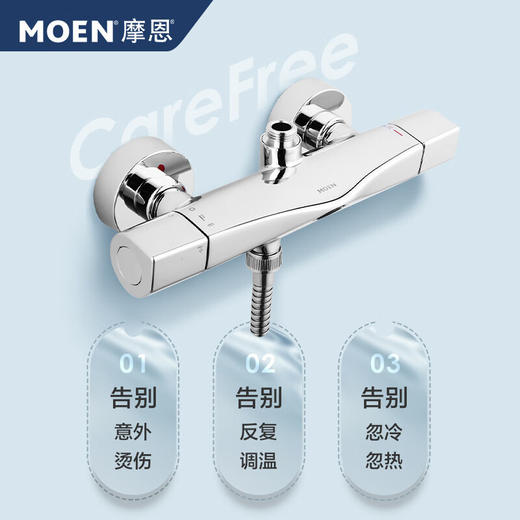 MOEN摩恩诺亚岩板置物平台淋浴花洒冷热洗澡卫浴卫生间花洒58400+2380A+M22081 商品图4