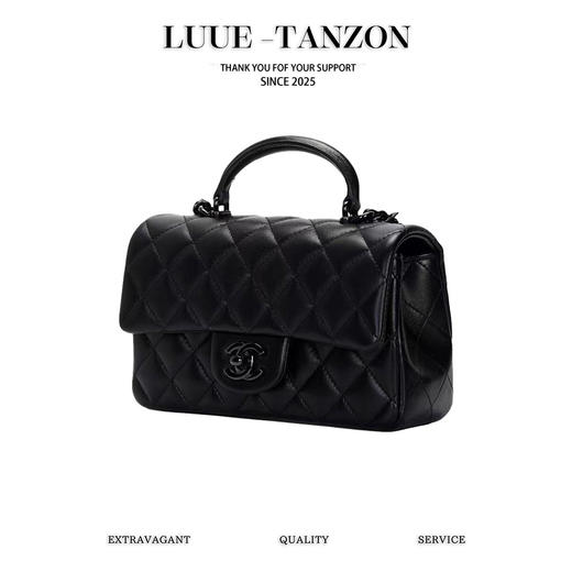 香奈儿 24A 手柄款CF Mini 全黑So Black斜挎包（LZ） 商品图0