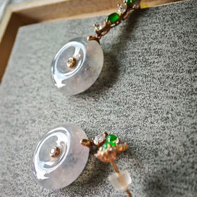 冰紫肥肥平安扣耳坠