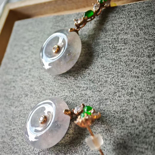 冰紫肥肥平安扣耳坠 商品图0