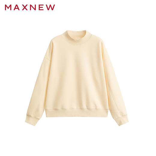 【门店同款】马恩MAXNEW女装半高领打底衫卫衣秋冬季纯色加绒保暖 商品图2