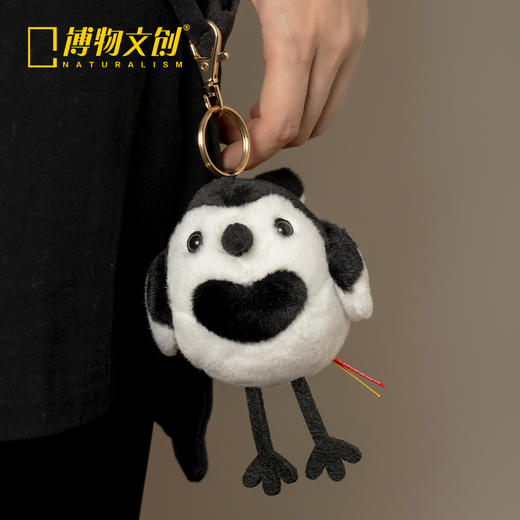 博物文创 啾儿系列第三弹 白鹡鸰 可发声小鸟球啾啾呆萌可爱节日礼物书包挂件 商品图2