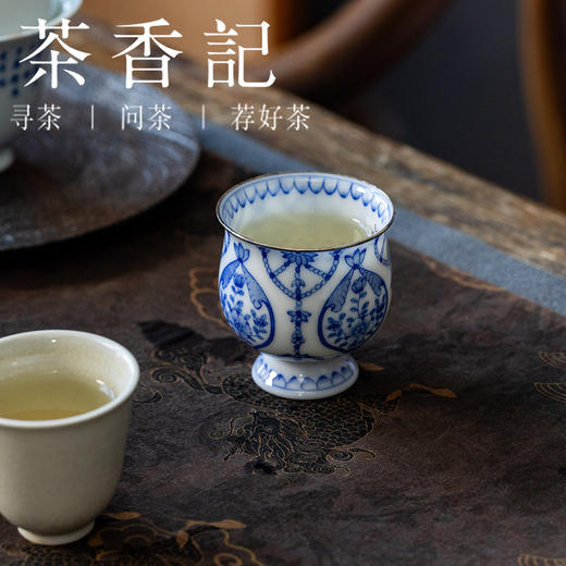 茶香记青花炉式杯60ml景德镇薄胎手绘陶瓷古典茶杯主人杯单杯茶具 商品图4