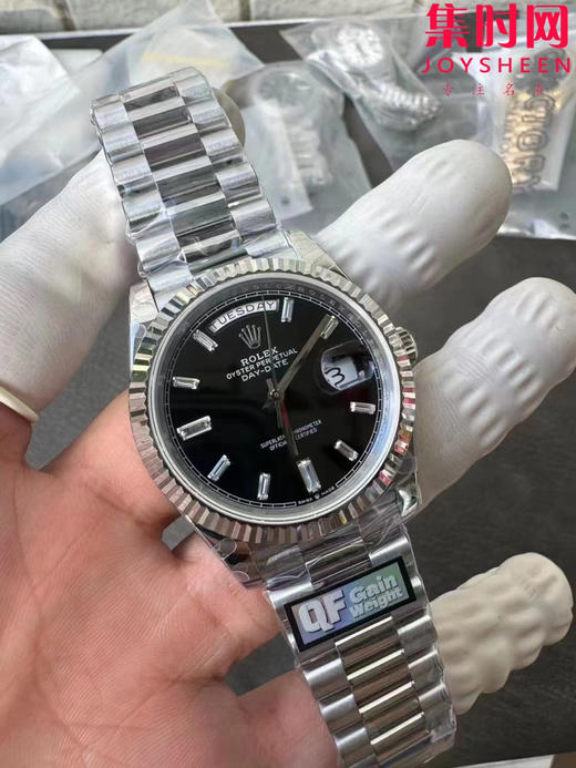 QF配重版 重量180克+ 劳力士星期日历型系列 日志40mm 白金黑冰糖DD 商品图2