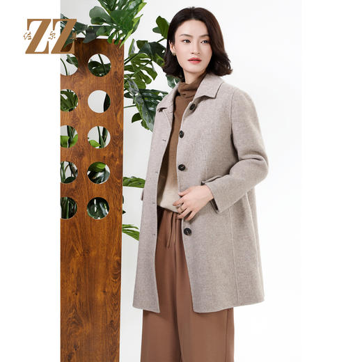 佐尔美秋冬新款复古简约气质100%绵羊毛双面呢中褛女M44SM08 商品图3